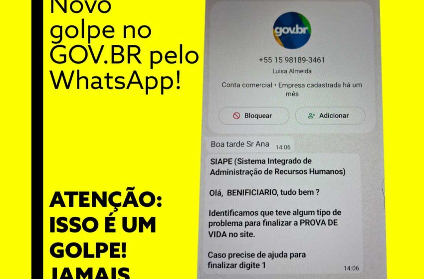  ALERTA URGENTE: Novo golpe no GOV.BR pelo WhatsApp!